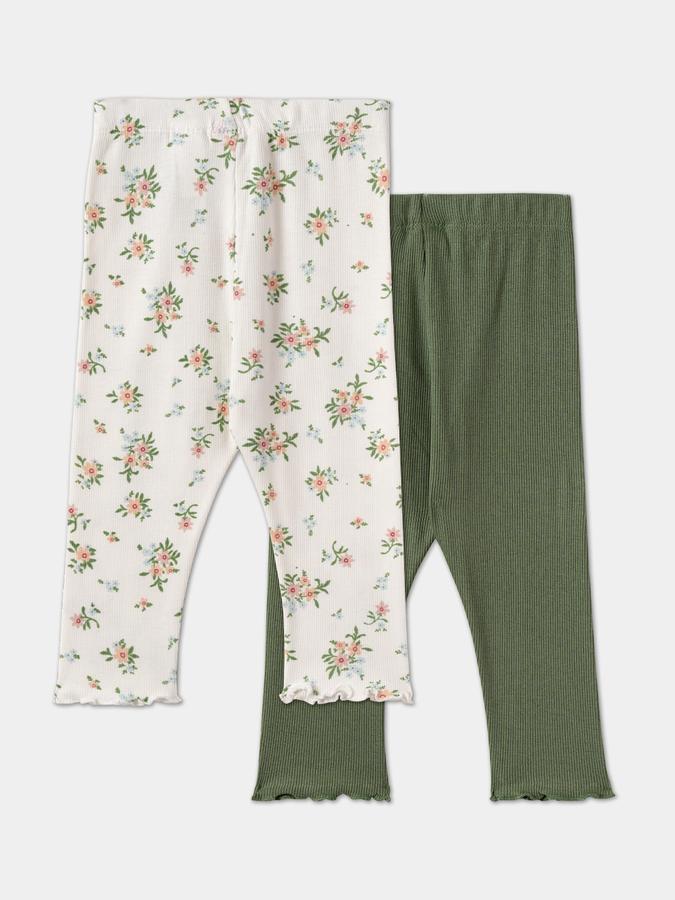 Girls Cotton Fitted Elastic Waist Printed Leggings