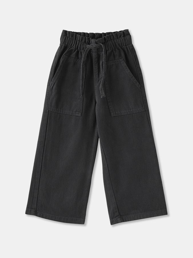Boys Wide Fit Solid Drawstring Waist Trouser