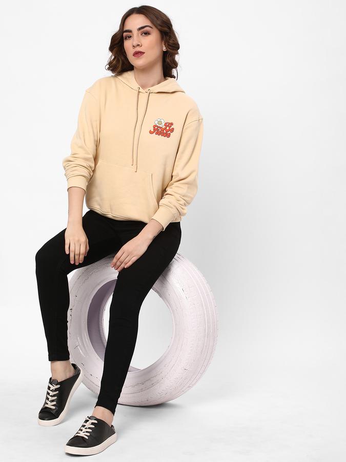 Women Printed Regular Fit Hoodie image number 1