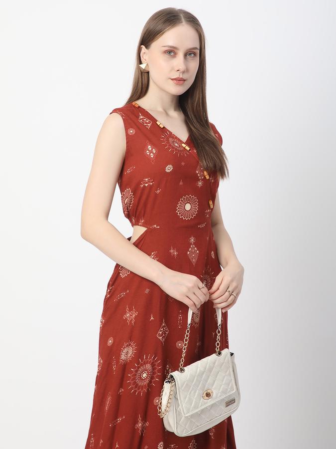 Women Rayon Printed A-Line Ethnic Dress