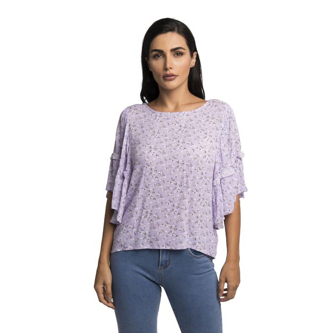 R&B Boat Neck Purple Top