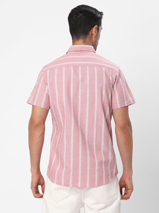R&B Men's Striped Half Sleeve Shirt image number 2