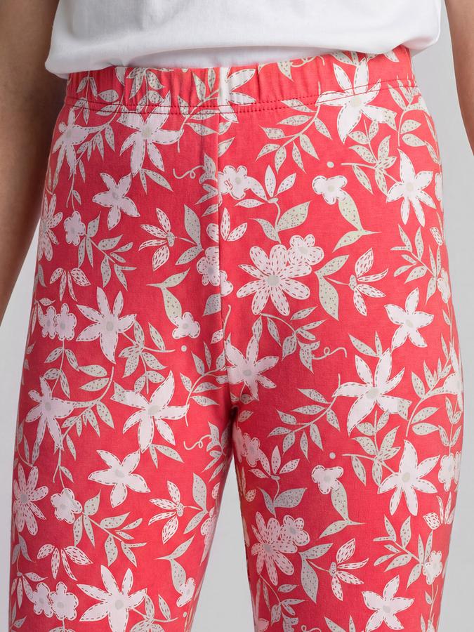 R&B Red Floral Printed Girls Leggings