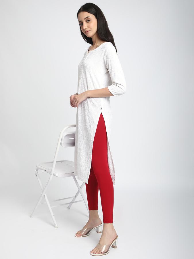 Women Cotton Lycra Elasticated Waist Full Length Solid Leggings