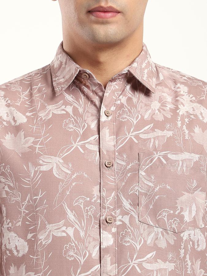 Men Polyester Slim Fit Shirt Collar Graphic Shirt