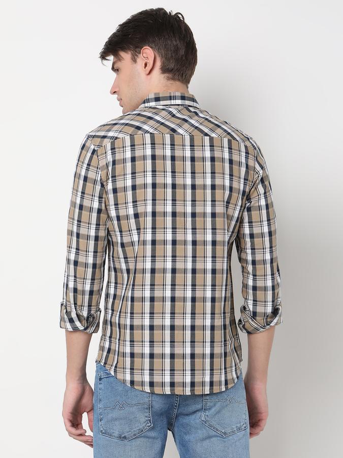 Men Checked Regular Fit Shirt with Patch Pocket image number 3
