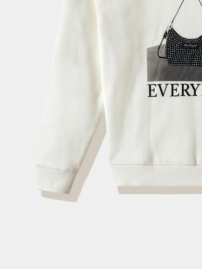 Girls Fleece Regular Fit Crew Neck Graphic Sweatshirt