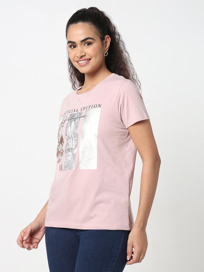 Women Cotton Relaxed Fit Crew Neck Graphic T-shirt