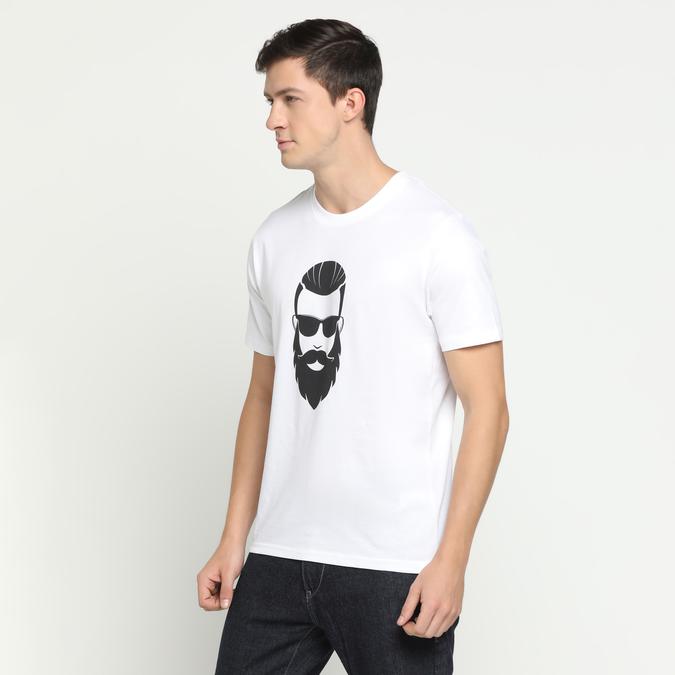 R&B Round Neck White T-Shirt image number 3