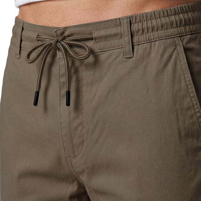 R&B Camel Brown Solid Men Regular Fit Trousers