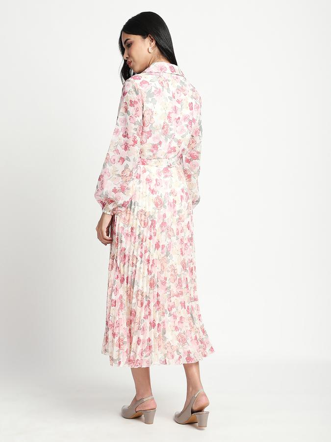 Women Polyester A-Line Midi Floral Dress
