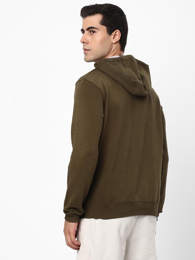 Men Cotton Regular Fit Hooded Jacket