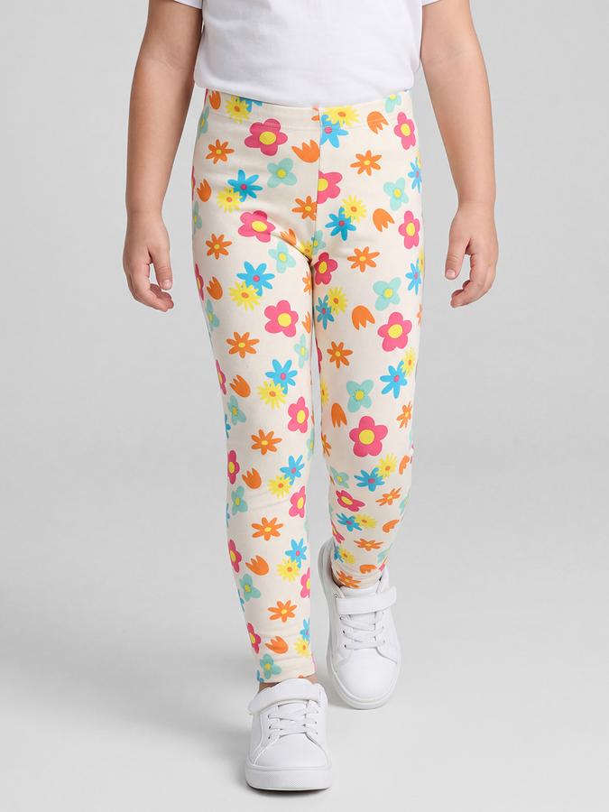R&B Multi color Floral Printed Girls Leggings