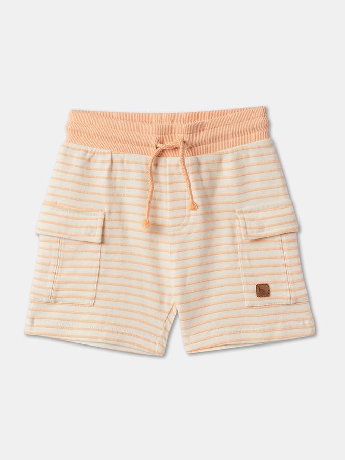 Boys Cotton Relaxed Fit Elastic Waist Clean Hem Shorts