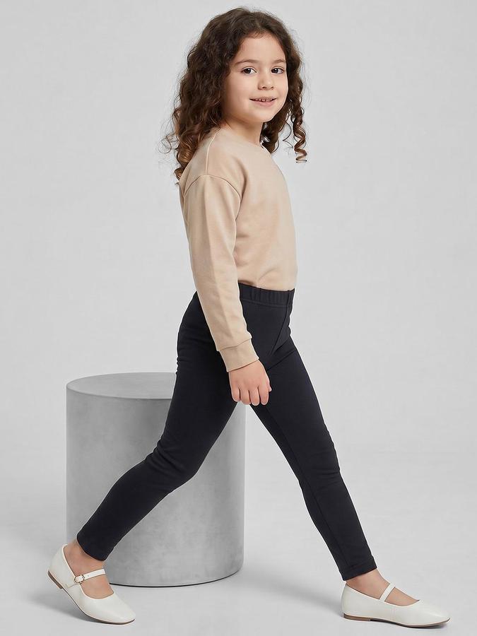 R&B Girl's Charcoal Solid Leggings