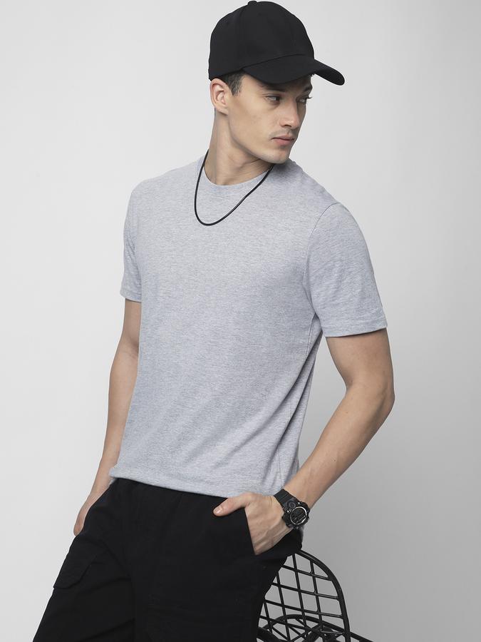 R&B MEN'S Solid T-Shirt with Crew Neck and Short Sleeves