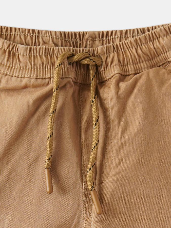 Boys Relaxed Fit Solid Drawstring Waist Trouser