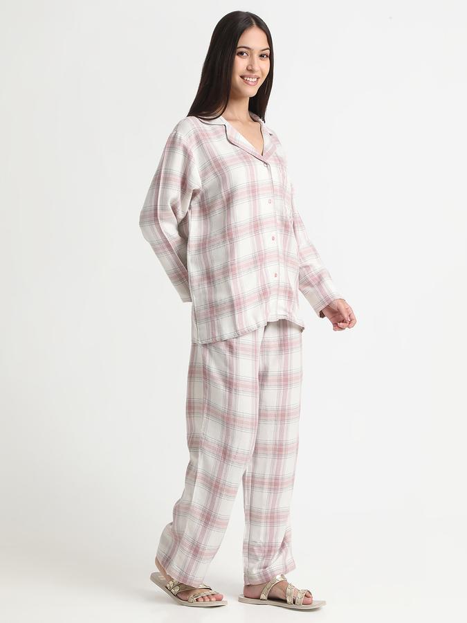 Women Flannel Relaxed Fit Drawstring Waist Plaid Pajama Pants