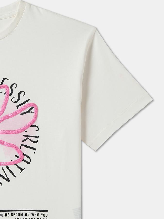 Girls Graphic Print Pure Cotton Regular T Shirt image number 2