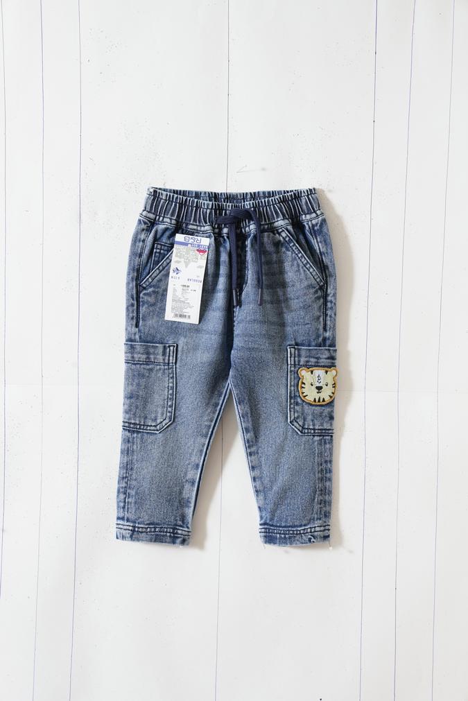 Boys Cotton Regular Fit Drawstring Waist Stone Washed Jeans