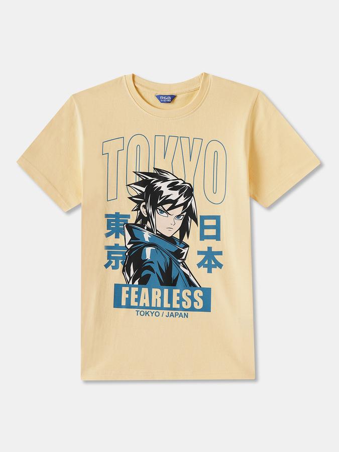 Boys Cotton Graphic Print Crew Neck Regular Fit Pyjama Set