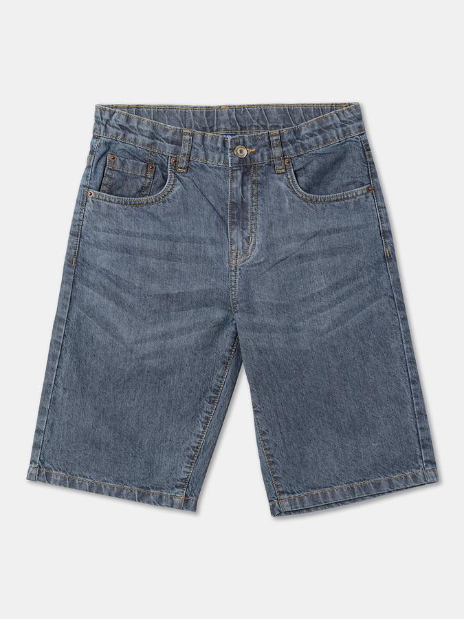 Boys Cotton Regular Fit Mid Waist Clean Hem Shorts