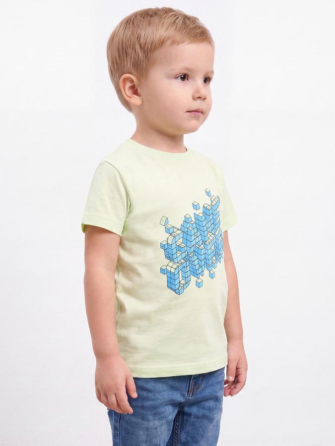 R&B Boys Limegreen Short Sleeve Round Neck Typography Graphic Print T-Shirt