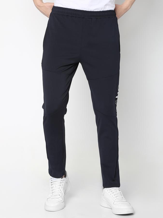 Men Typographic Print Straight Track Pants image number 0