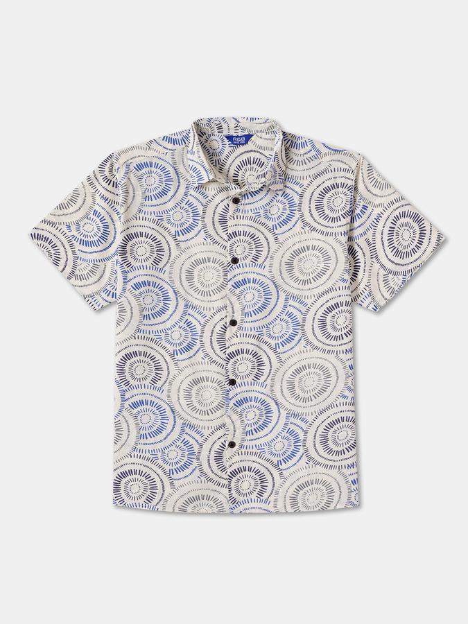 Boys Regular Fit Short Sleeve Spread Collar Shirt