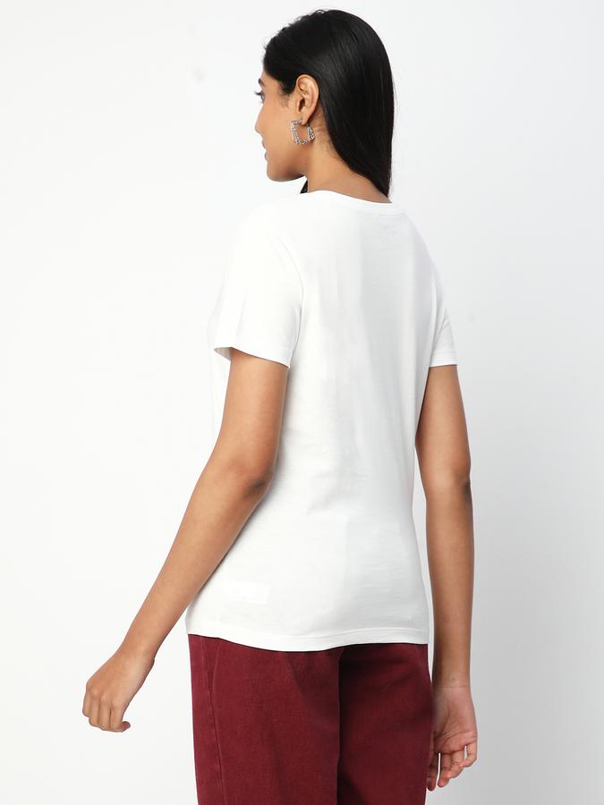 Women Cotton Regular Fit Crew Neck Graphic T-shirt