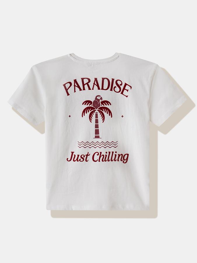 Girls Cotton Regular Fit Crew Neck Short Sleeve Graphic Top