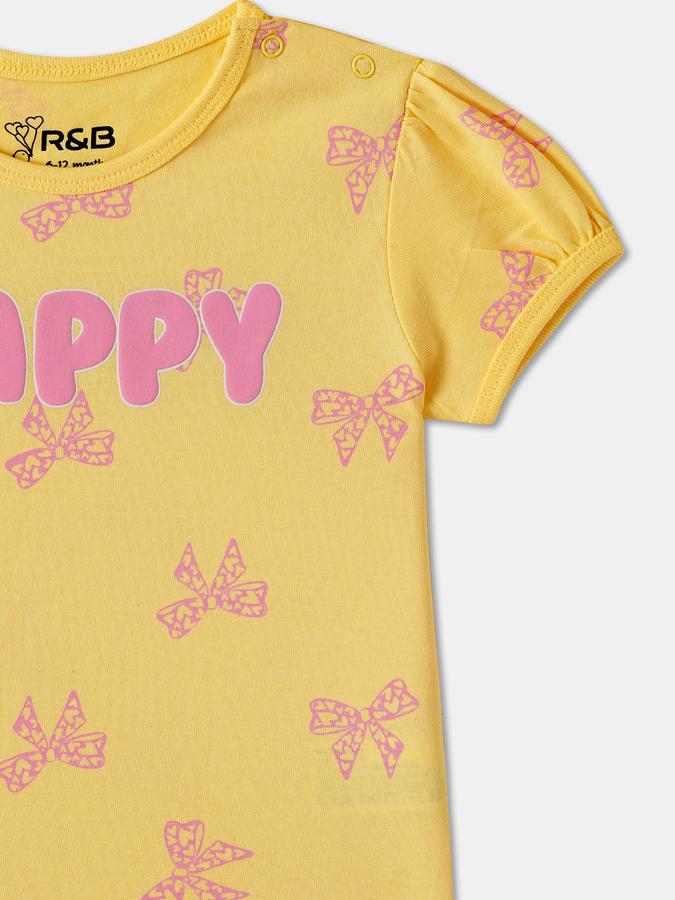 R&B Baby Girls Graphic Print Pure Cotton Regular T Shirt image number 2