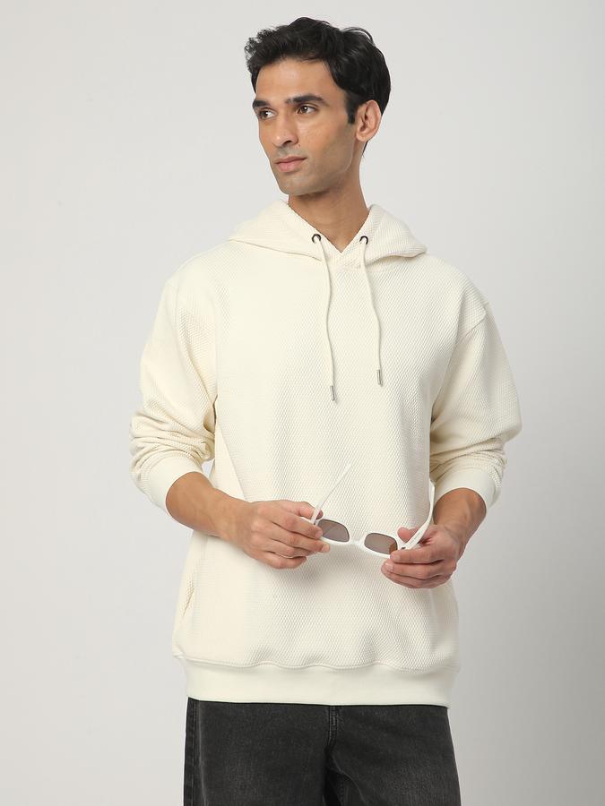 Men Cotton Oversized Fit Hooded Solid Sweatshirt