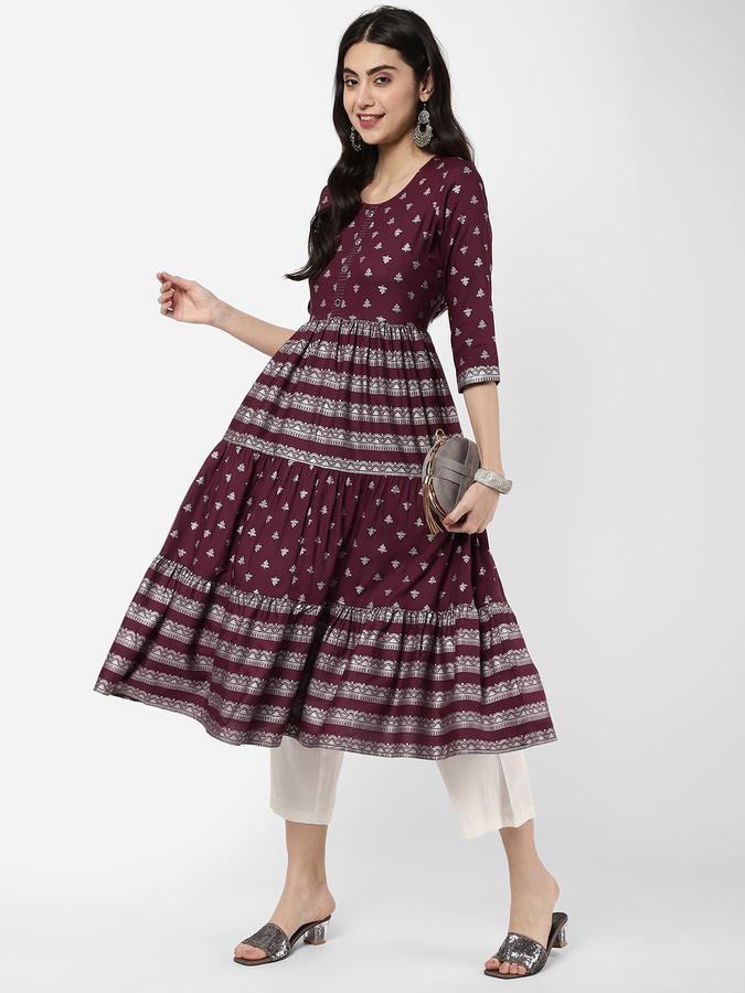 R&B Women Plum Kurtas image number 1