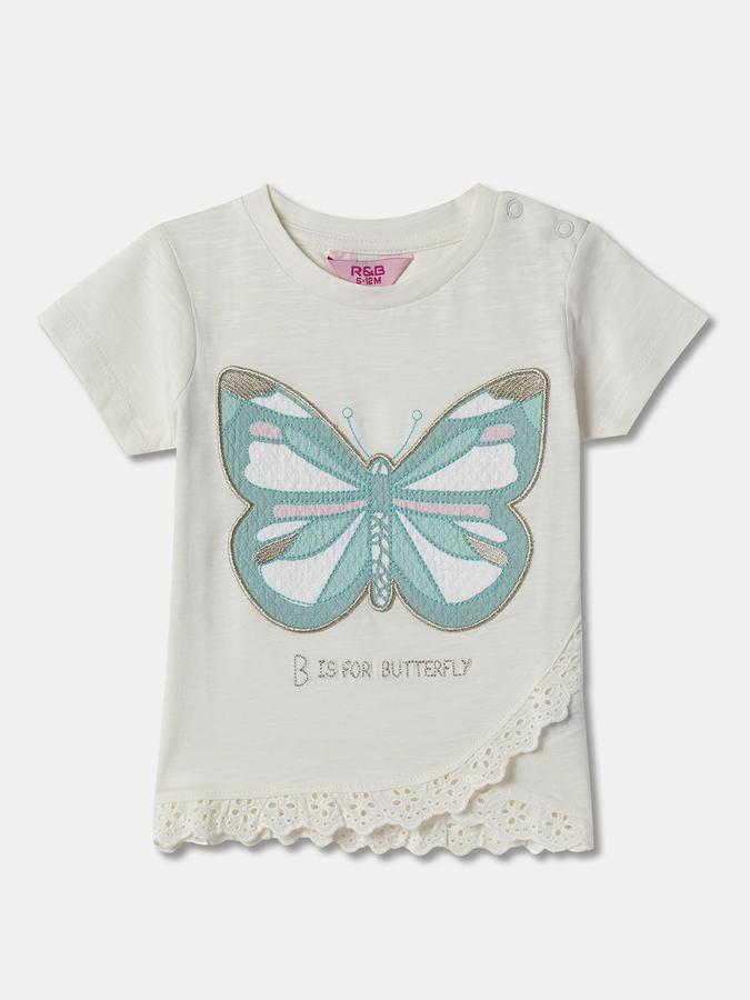 Girls Typographic Pattern Round-Neck Top image number 0