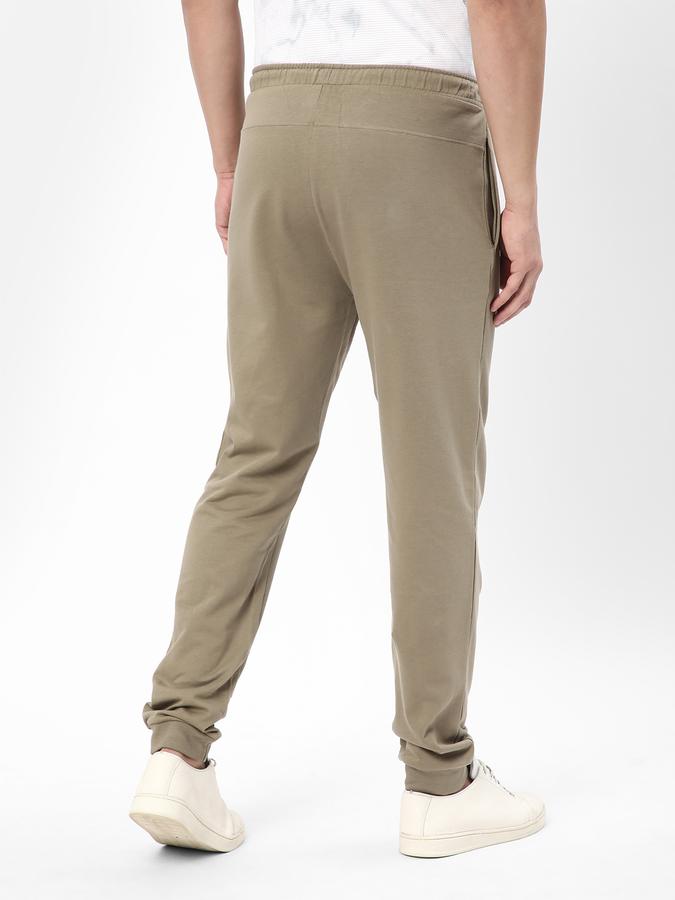 Men Cotton Relaxed Fit Drawstring Waist Solid Joggers