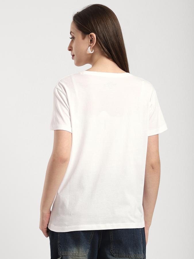 Women Cotton Regular Fit Crew Neck Graphic T-shirt