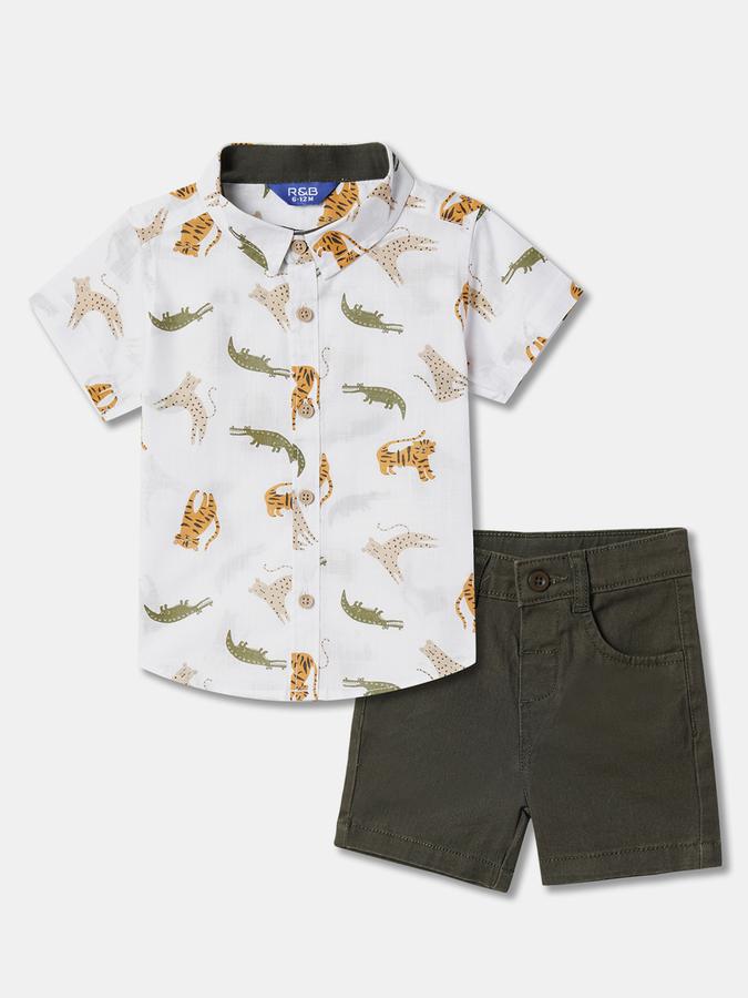 Boys Printed Shirt & Shorts Set