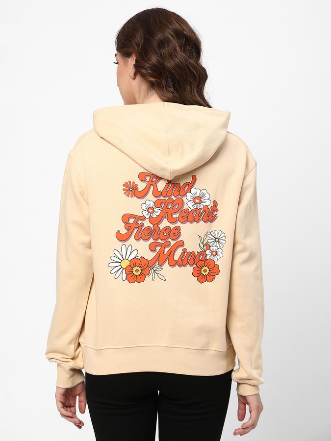 Women Printed Regular Fit Hoodie image number 2