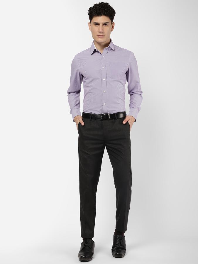 R&B Men Black Formal Trousers image number 1