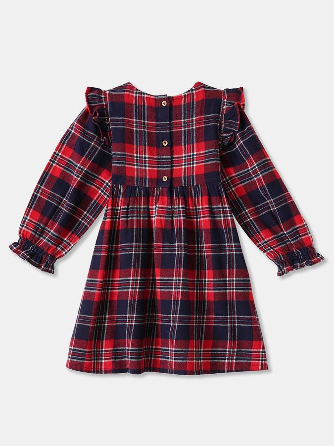 Girls Cotton Regular Fit Round Neck Printed Dress