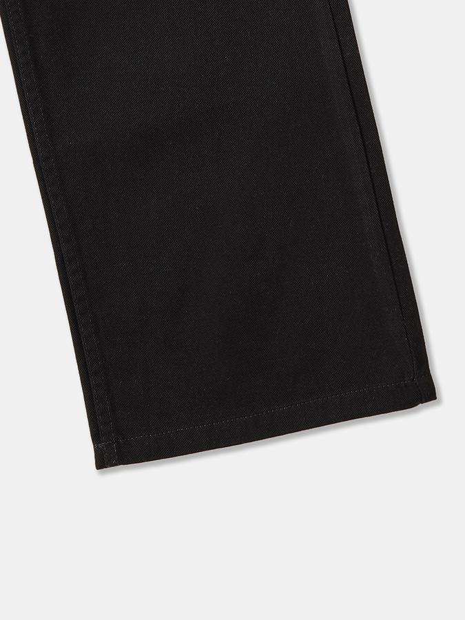 Solid Wide Leg Cargo Jeans with Button Closure image number 2