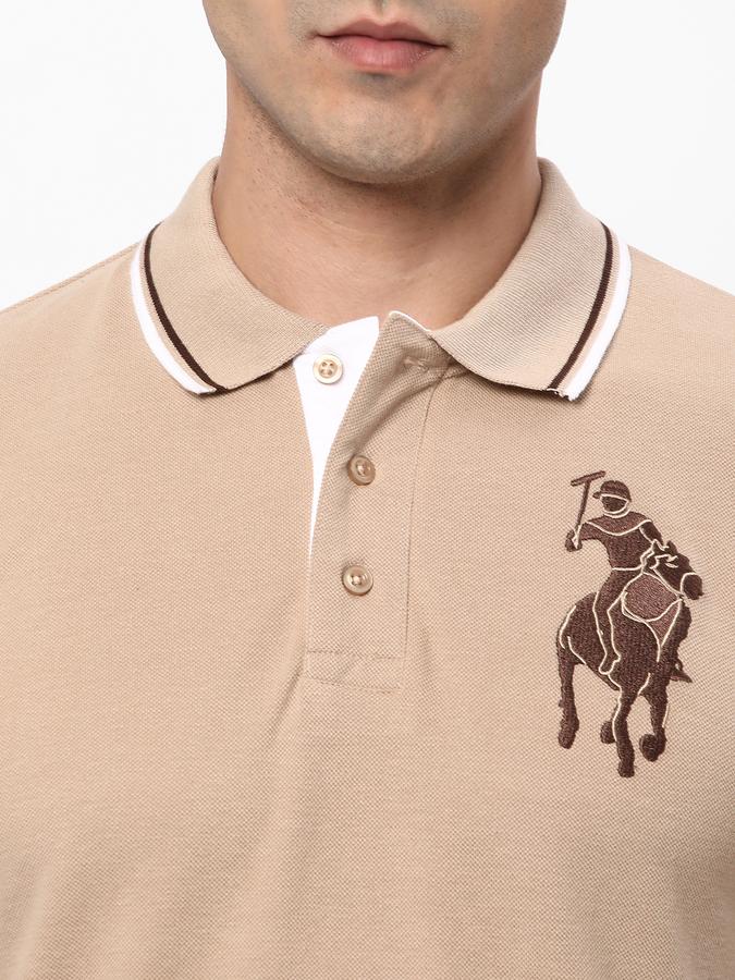 Men Logo Embroidered Regular Fit Polo T-Shirt image number 3