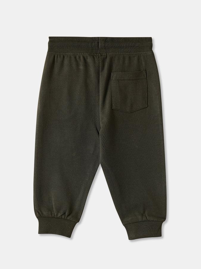 Boys Cotton Regular Fit Drawstring Waist Cuffed Hem Joggers