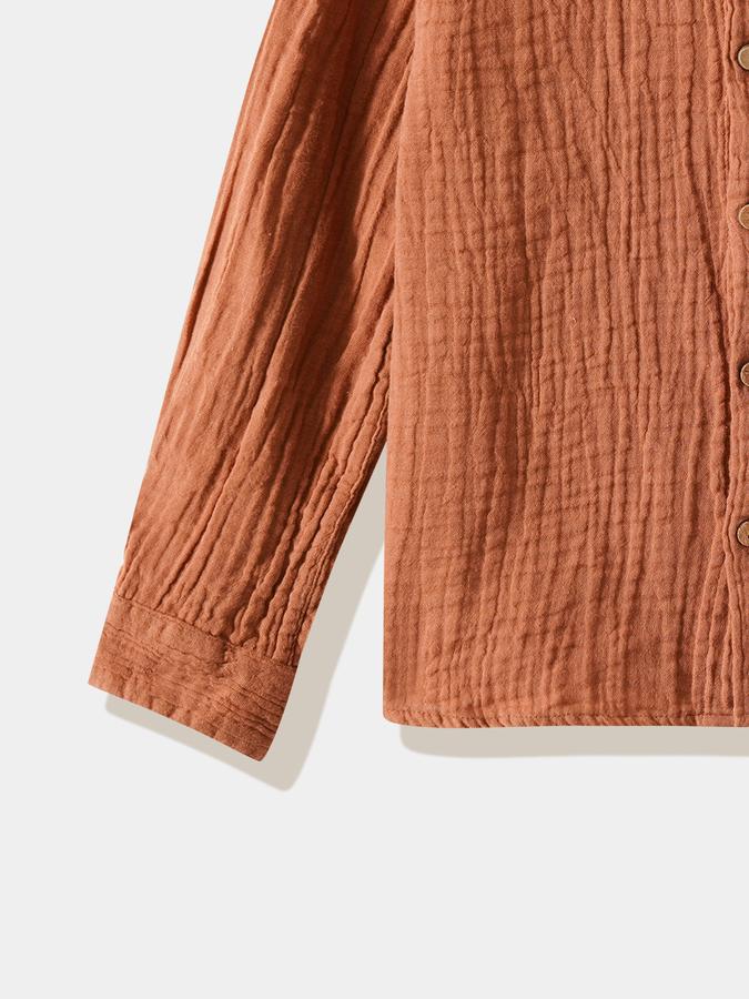 Boys Cotton Regular Fit Long Sleeve Solid Shirt