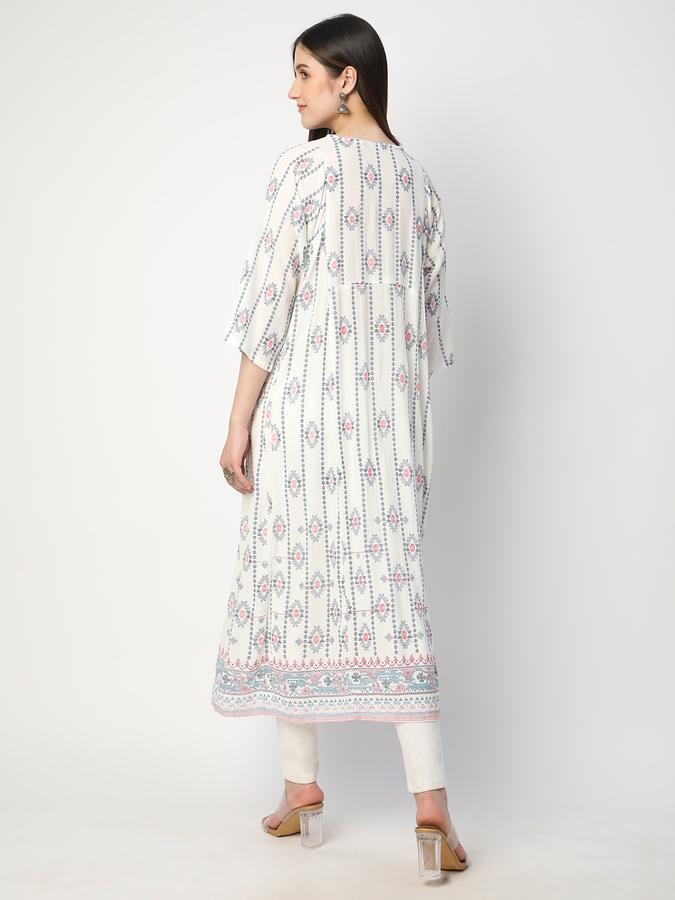 Women Cotton Regular Fit Round Neck Printed Kurta