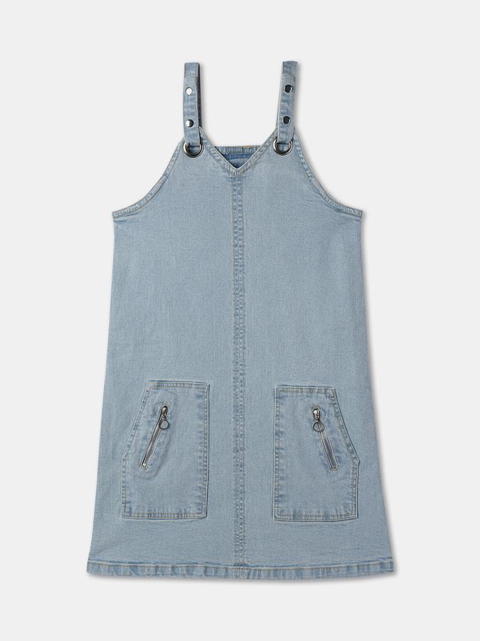 Girls Regular Fit T-Shirt with Dungarees image number 3