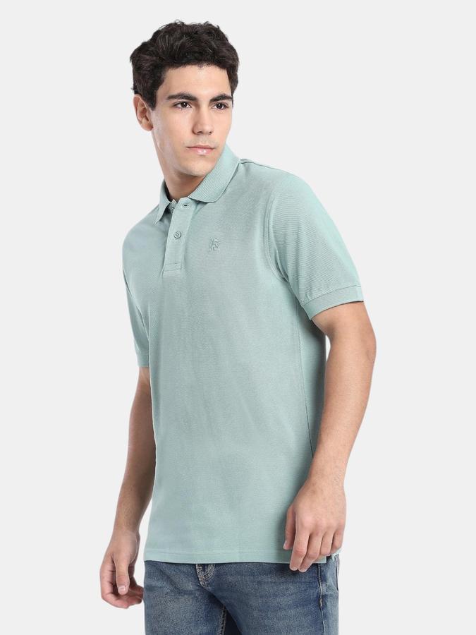 R&B Green Solid Men Short Sleeve Polo T-shirt
