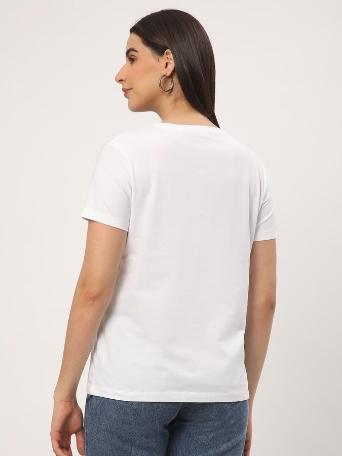 Women Cotton Regular Fit Round Neck Graphic T-shirt