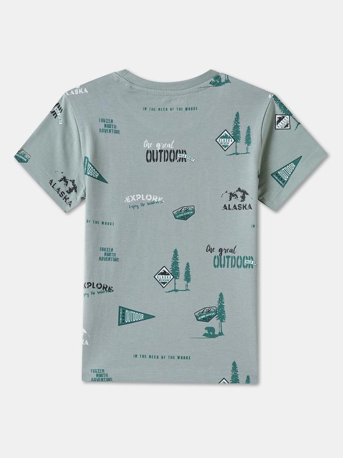 Boys Cotton Regular Fit Crew Neck Graphic T-shirt